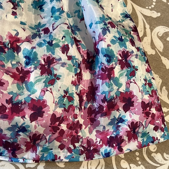 “Dressed Up” by Gymboree white spring dress with Teal and Magenta flowers sz 6 - Picture 3 of 11